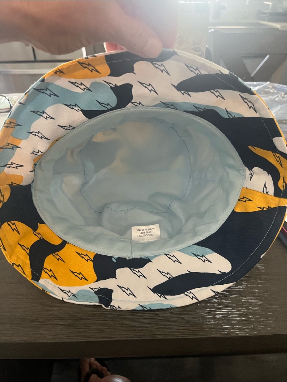 VTG Lead The Charge Camouflage Bucket Hat - Yellow, Blue & White - Picture 3 of 3